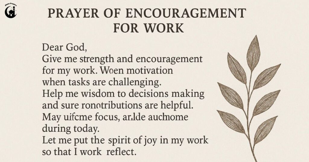 Prayer of Encouragement for Work