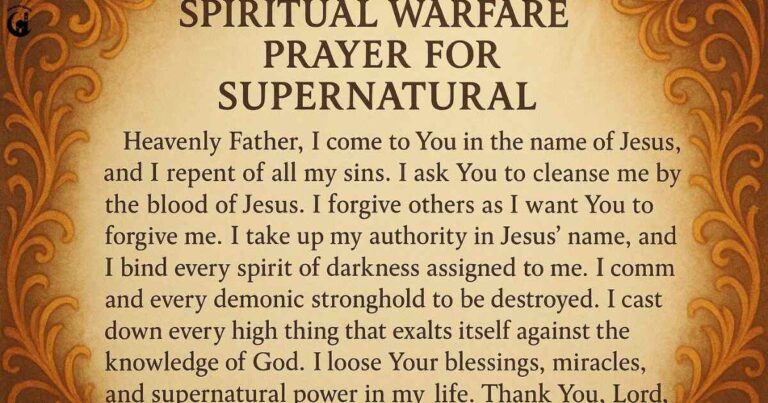 Spiritual Warfare Prayer for Supernatural