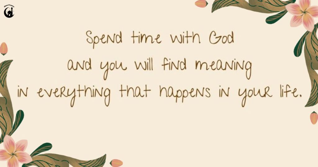 There are many ways to spend quality time with God